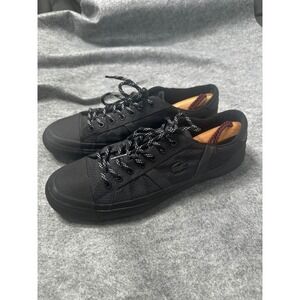 Lacoste Sideline 0320 2 Mens Black Textured Textile Leather Sneakers 10.5 44